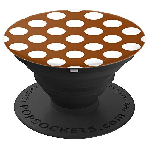 Saddle Brown and white polka dot - PopSockets Grip and Stand for Phones and Tablets