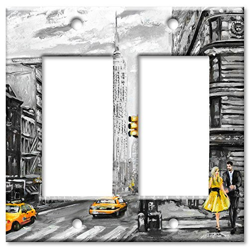 Art Plates Brand Double Gang Rocker OVERSIZE Switch/OVER SIZE Wall Plate - Love From NY