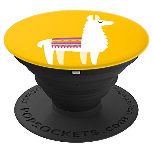 Cute Llama Design For Llama Lovers on Yellow - PopSockets Grip and Stand for Phones and Tablets