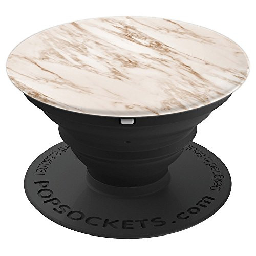 Chic Brown & White Granite Marble Inspired Stone Design - PopSockets Grip and Stand for Phones and Tablets