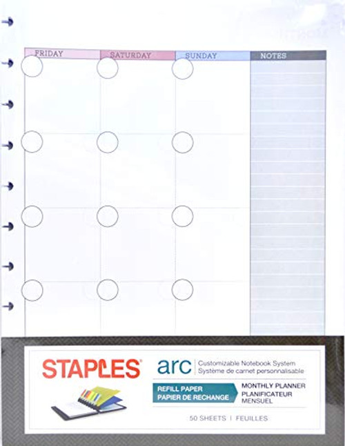 Staples ARC Weekly Planner Refill Paper 8.5"x11"