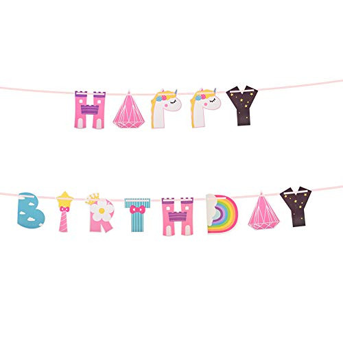 Unicorn Happy Birthday Banner, Unicorn Party Supplies Decorations Hanging Party Ornaments, Cute Unicorn Banner for Unicorn Themed Party Favors Unicorn Happy Birthday Banner, Unicorn Party Supplies Decorations Hanging Party Ornaments, Cute Unicorn Banner for Unicorn Themed Party Favors