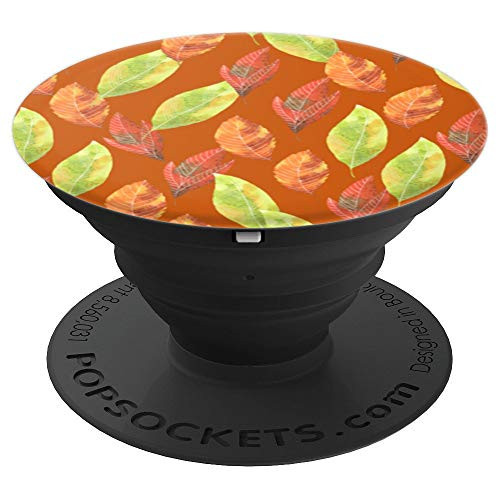 Fall Leaves Pattern - Brown, Orange, Green, Yellow - PopSockets Grip and Stand for Phones and Tablets