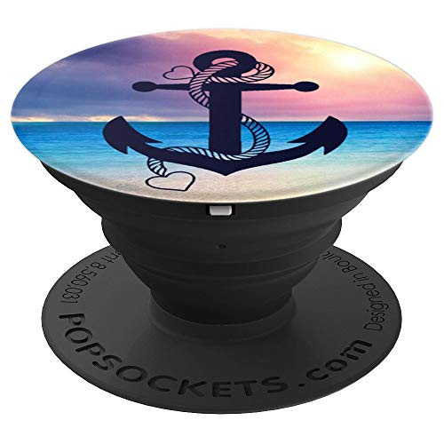 Sunshine Blue Sea Water Beach Anchor Pop Socket Stand - PopSockets Grip and Stand for Phones and Tablets