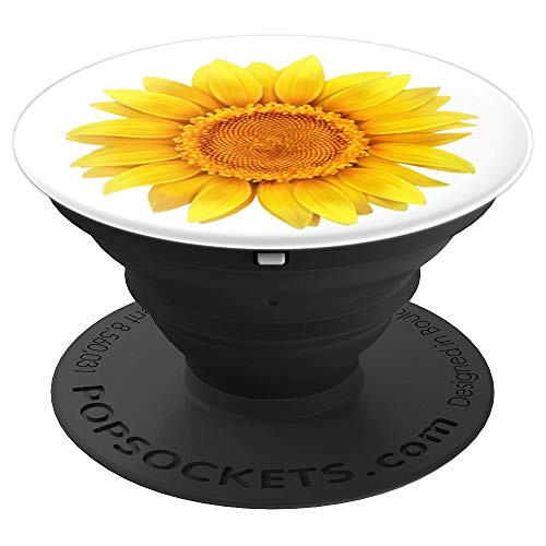 Yellow Sunflower Design With White BackGround - PopSockets Grip and Stand for Phones and Tablets Yellow Sunflower Design With White BackGround - PopSockets Grip and Stand for Phones and Tablets