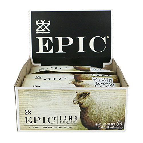 Epic All Natural Meat Bar, 100% Natural, Lamb, Currant & Mint, 1.3 oz. (12 Count)