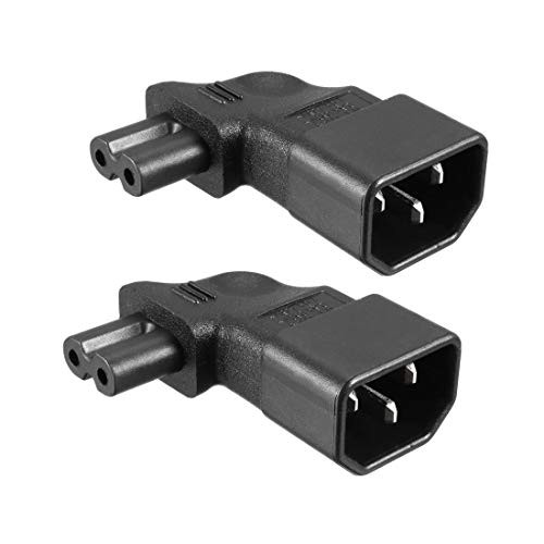 uxcell AC110-250V 10A Male IEC320 Male C14 to Female C7 Power Socket Adapter for Cord Connector 2 Pcs