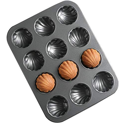 MyLifeUNIT Madeleine Pan, Nonstick Carbon Steel Baking Molds with 12-Cavity MyLifeUNIT Madeleine Pan, Nonstick Carbon Steel Baking Molds with 12-Cavity