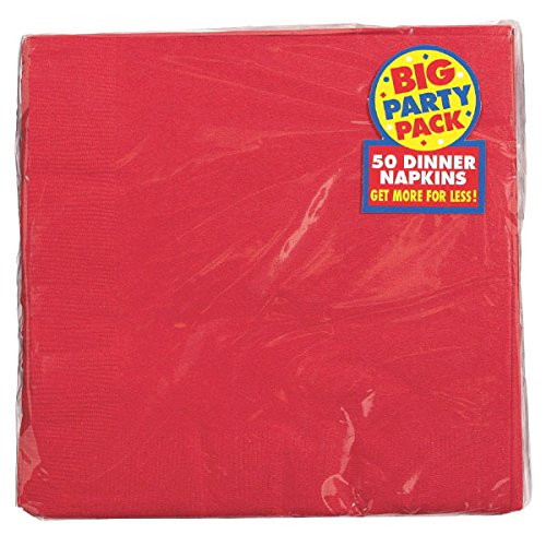 Amscan Apple Red 2-Ply Dinner Napkins Big Party Pack, 12 Pk.