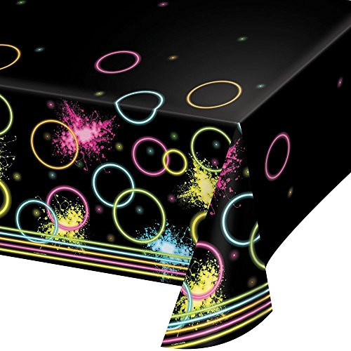 Creative Converting 318135 All Over Print Plastic Tablecover, 54 x 102, Glow Party (3-Pack)