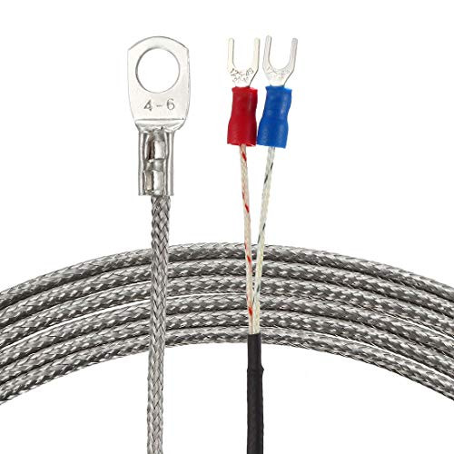 uxcell E Type Temperature Sensor Probe 10M Cable 6mm Hole Thermocouple 32 752°F 0 400°C