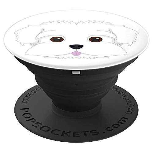 Cute Maltese White Faced Maltese Dog On White - PopSockets Grip and Stand for Phones and Tablets Cute Maltese White Faced Maltese Dog On White - PopSockets Grip and Stand for Phones and Tablets