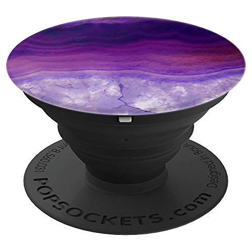 Purple Faux Amethyst Crystal Marble Art So Pretty Design - PopSockets Grip and Stand for Phones and Tablets