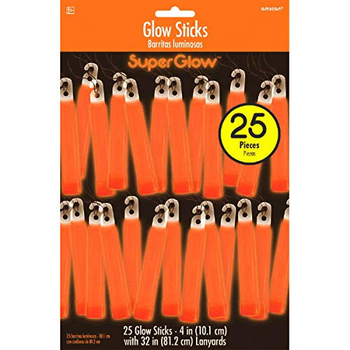 Amscan Orange Plastic Glow Stick Mega Value Pack,| Party Accessory | 6 Pk.