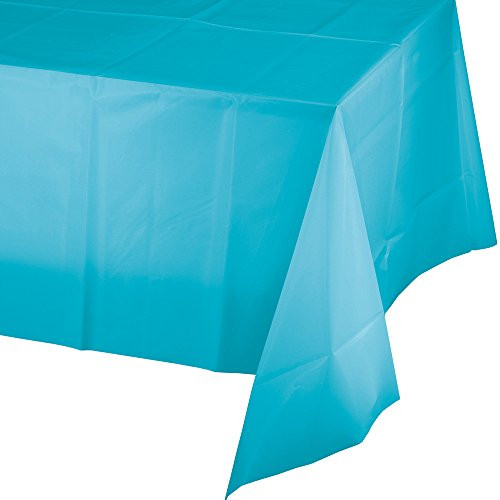 Amscan Caribbean Blue 3-Ply Paper Table Cover | Party Tableware | 6 Ct.