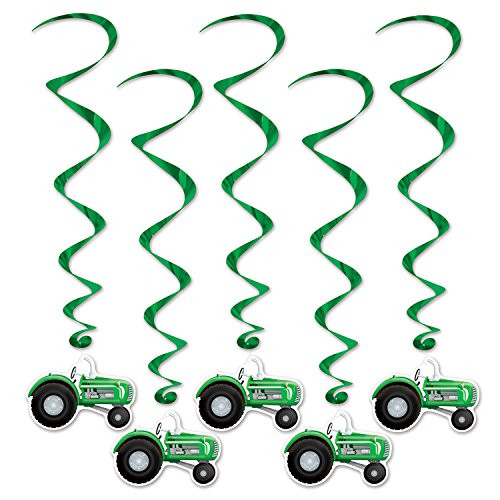 Beistle 57555 5-Pack Tractor Whirls, 3-Feet 4-Inch (Value 3-Pack)