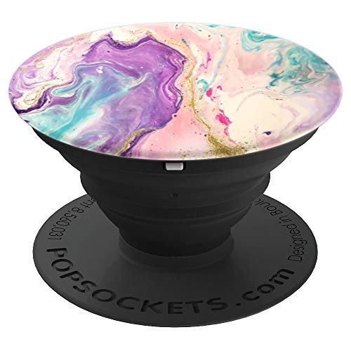 Paint Swirl Marble Purple, Pink, Green, Gold - PopSockets Grip and Stand for Phones and Tablets