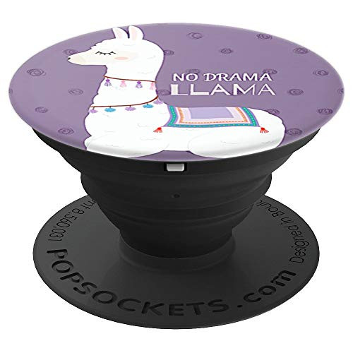 Llama - Purple Background - PopSockets Grip and Stand for Phones and Tablets