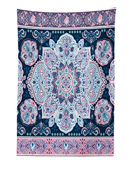Ambesonne Mandala Tapestry, Eastern Paisley Pattern Karma Hidden Universe Theme Floral Print, Fabric Wall Hanging Decor for Bedroom Living Room Dorm, 40" X 60", Purple Blue Ambesonne Mandala Tapestry, Eastern Paisley Pattern Karma Hidden Universe Theme Floral Print, Fabric Wall Hanging Decor for Bedroom Living Room Dorm, 40" X 60", Purple Blue