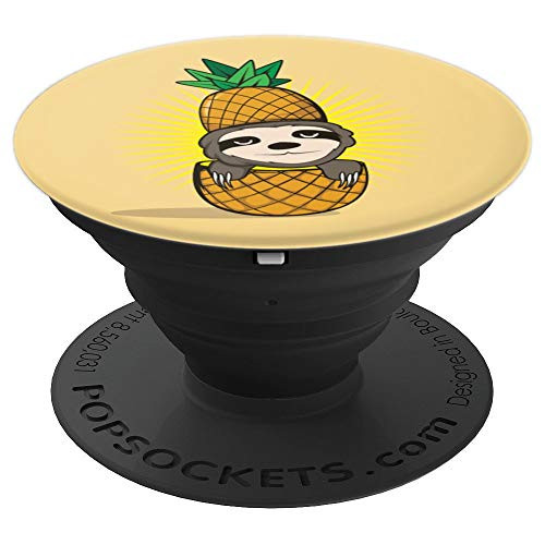 Sloth Pop-Socket Animal Pineapple Yellow Cute Funny Gift - PopSockets Grip and Stand for Phones and Tablets