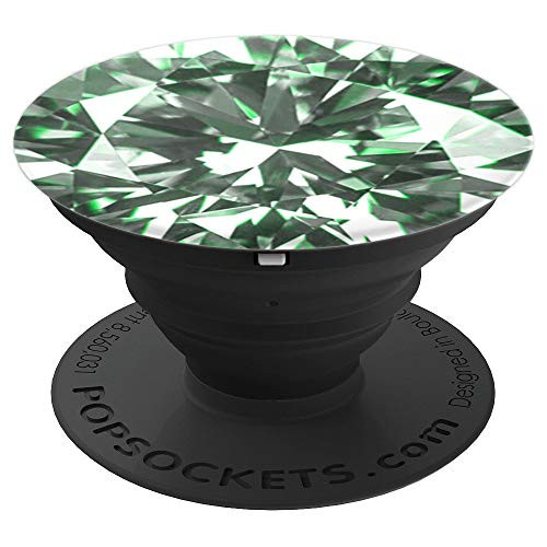 Geometric Abstract Green White Black Deco Glam Cute - PopSockets Grip and Stand for Phones and Tablets