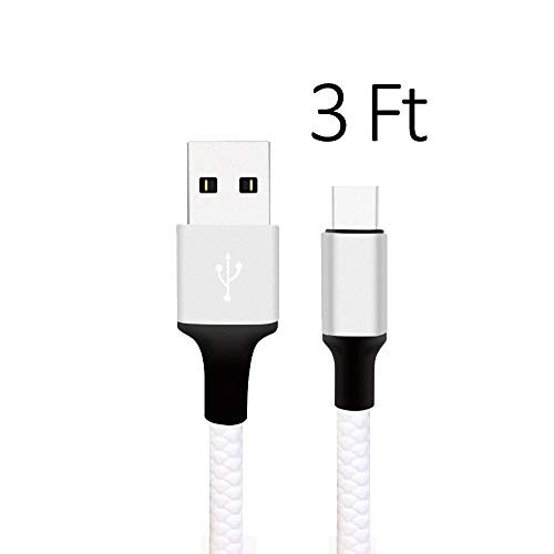 USB Type C Cable Type-C to USB-A Charger Nylon Braided Fast Charging Cord for Samsung Galaxy S9 S8 Note 8 Pixel Nintendo Switch LG White
