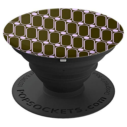 Lozenge Dot Pattern Brown Lilac Modern Graphic Art 1-8 - PopSockets Grip and Stand for Phones and Tablets