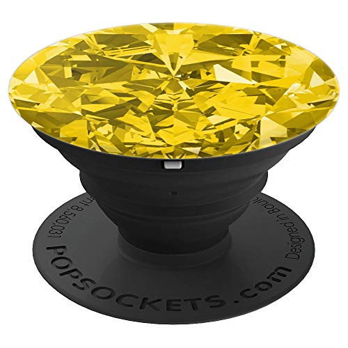 Geometric Abstract Yellow Orange White Black Deco Glam Cute - PopSockets Grip and Stand for Phones and Tablets