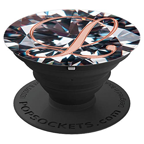 L Pink Yellow Abstract Initial Monogram Capital Letter Name - PopSockets Grip and Stand for Phones and Tablets
