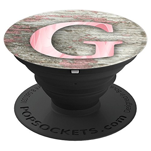 G Pink Brown Nature Monogram Initial Capital Letter Name Art - PopSockets Grip and Stand for Phones and Tablets