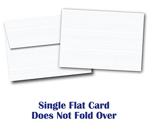 Blank White LINEN TEXTURED 5" X 7" Cards with Envelopes - 40 Cards & Envelopes