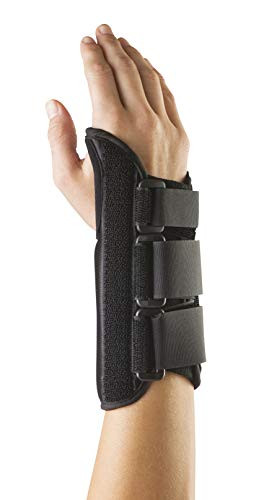 FitPro Adjustable and Lightweight 6" Wrist Brace With Removable Insert- Right, Medium, Amazon Exclusive Brand, Black