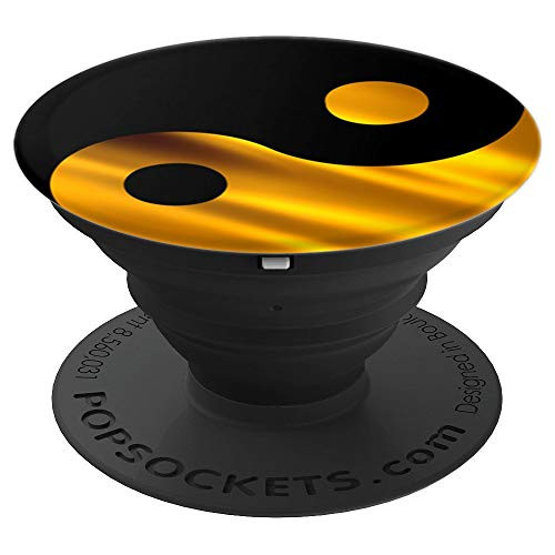 Cool Yin Yang Black Yellow Brown Spiritual Chinese Symbol - PopSockets Grip and Stand for Phones and Tablets