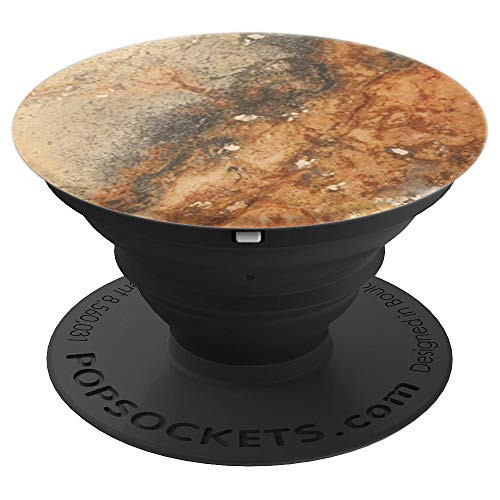 Textured Stone Marble Grey and Brown Geometric Rock Granite - PopSockets Grip and Stand for Phones and Tablets
