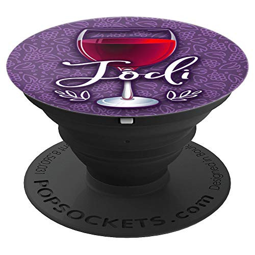 Wine Gift Name Jodi Red Purple Wine Glass Vino Wine Lover - PopSockets Grip and Stand for Phones and Tablets