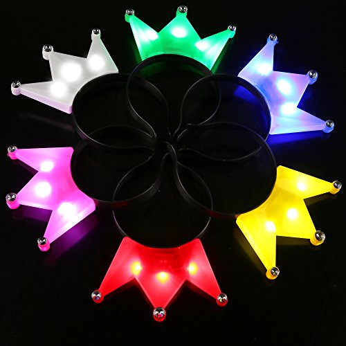 Fun Central 12 Pack - LED Crown Headband - Light Up Crowns and Tiaras for Girls- Assorted Colors