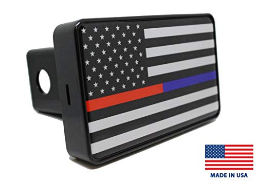 Bright Hitch - Thin Blue & Red Line American Flag Hitch Cover Bright Hitch - Thin Blue & Red Line American Flag Hitch Cover