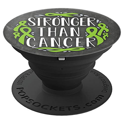 Stronger than Cancer | Lime Green Ribbon Lymphoma Survivor - PopSockets Grip and Stand for Phones and Tablets