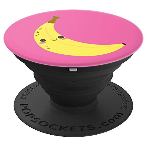 Cute Kawaii Pop Socket Banana Fruit Pink Lover Fan Accessory - PopSockets Grip and Stand for Phones and Tablets