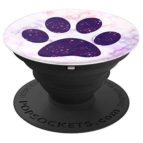 Paw Print Purple Pink Marble Pet Dog Cat Owner Lover Girl - PopSockets Grip and Stand for Phones and Tablets Paw Print Purple Pink Marble Pet Dog Cat Owner Lover Girl - PopSockets Grip and Stand for Phones and Tablets