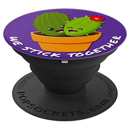 Funny Cactus Plant Succulent Pot Green Prick Gift Purple - PopSockets Grip and Stand for Phones and Tablets