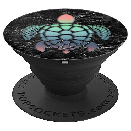 Rainbow Color Pink Blue Green Sea Turtle black Marbled Look - PopSockets Grip and Stand for Phones and Tablets Rainbow Color Pink Blue Green Sea Turtle black Marbled Look - PopSockets Grip and Stand for Phones and Tablets