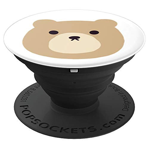 Cute & Simple Brown Bear Face Graphic Phone Accessory - PopSockets Grip and Stand for Phones and Tablets