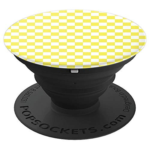 Cute Cool Light Yellow Checkered Chic Smartphone Holder Gift - PopSockets Grip and Stand for Phones and Tablets