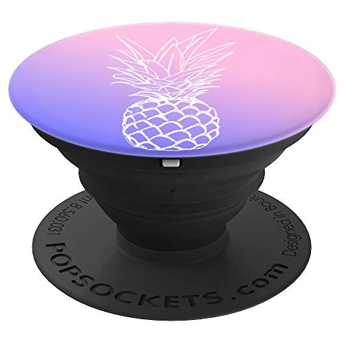 White Pineapple Pink Ombre Purple Blue Gradient - PopSockets Grip and Stand for Phones and Tablets