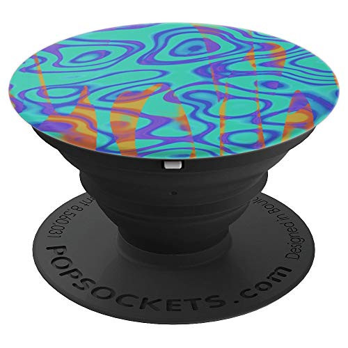 Blue Purple Marbleized Swirls Blob Design - PopSockets Grip and Stand for Phones and Tablets