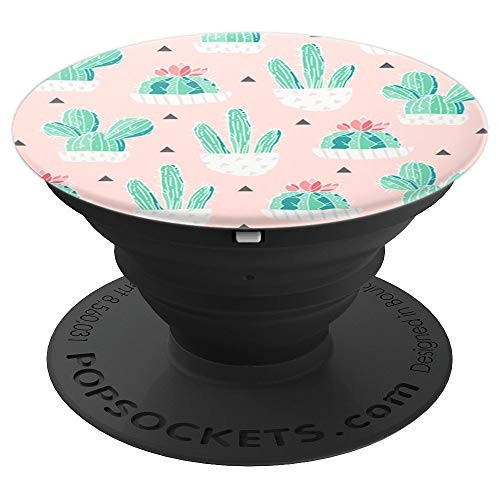 Cactus Pot - Cacti illustration on pink print - PopSockets Grip and Stand for Phones and Tablets Cactus Pot - Cacti illustration on pink print - PopSockets Grip and Stand for Phones and Tablets