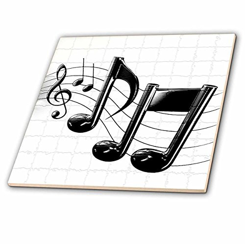 3dRose ct_4105_3 Music Notes Ceramic Tile, 8-Inch