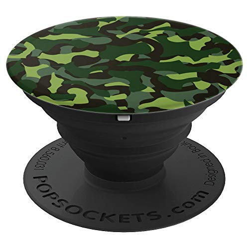 Green Camo Camouflage Hunting - PopSockets Grip and Stand for Phones and Tablets