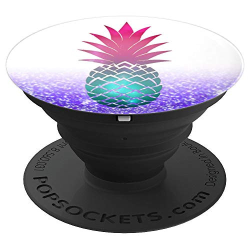 Rainbow Pineapple - Purple White Ombre Gradient Design - PopSockets Grip and Stand for Phones and Tablets